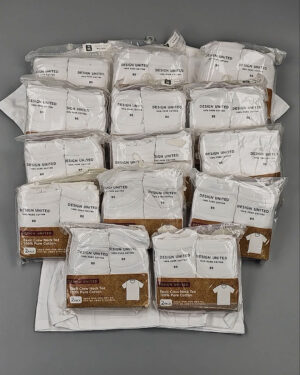 Футболка белая муж Корея 085 - Сток оптом